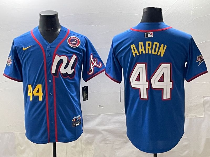 Men 2025 Atlanta Braves #44 Aaron Blue All star Nike MLB Jersey style 09->atlanta braves->MLB Jersey